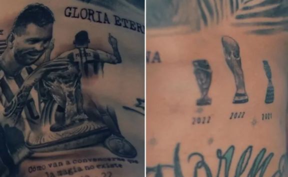 Otamendi se tatuó a Messi y Lio le dedicó un mensaje emotivo 