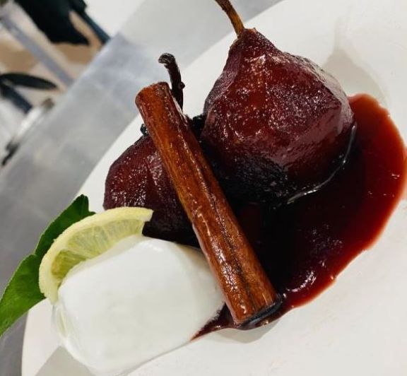 Peras al malbec 